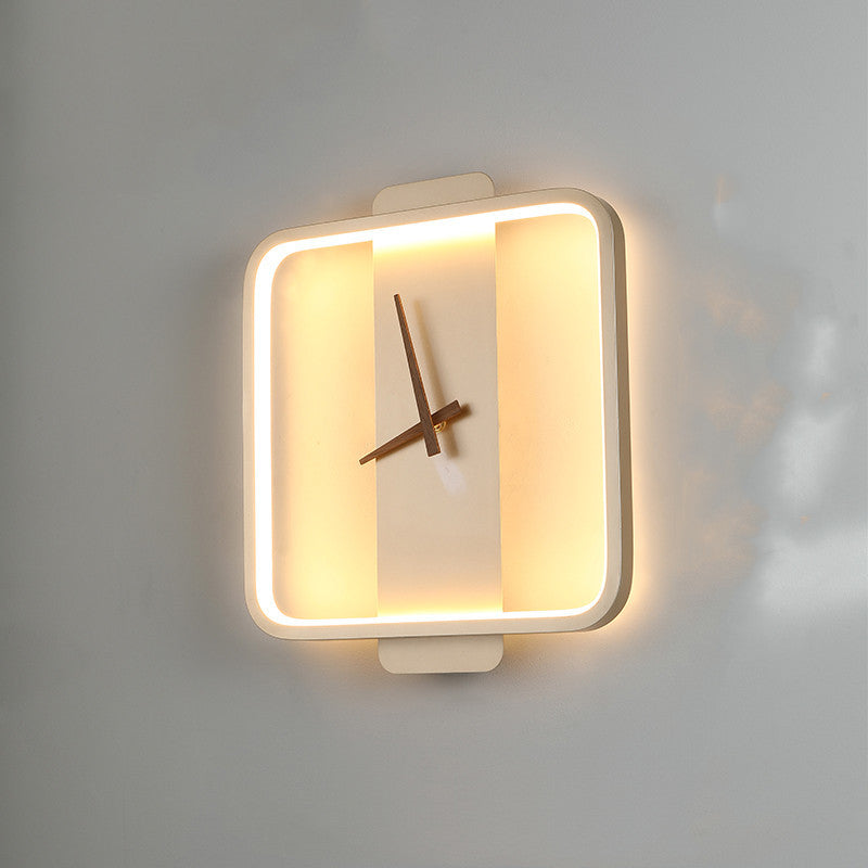 Nordic Wall Lamp with Clock Design – Modern LED Bedside Light for Bedroom & Living Room