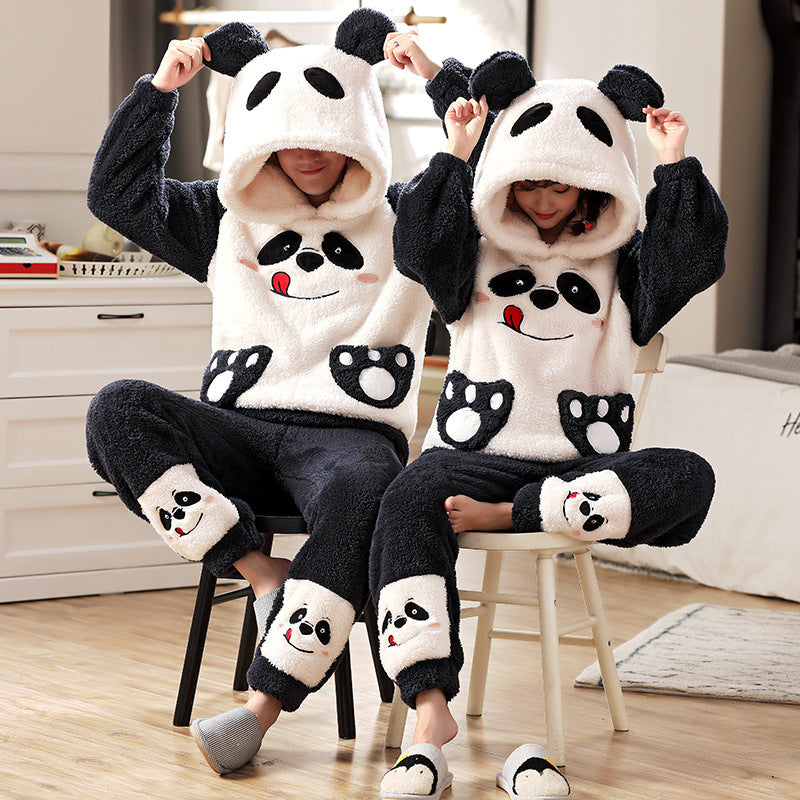 Cozy Hooded Coral Fleece Pajama & Loungewear Set