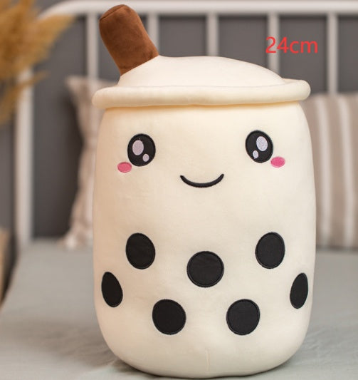Cute Boba Tea Plush Pillow – Soft Bubble Milk Tea Cup Toy Cushion for Kids & Home Decor