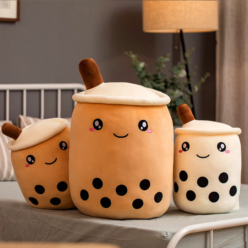 Cute Boba Tea Plush Pillow – Soft Bubble Milk Tea Cup Toy Cushion for Kids & Home Decor
