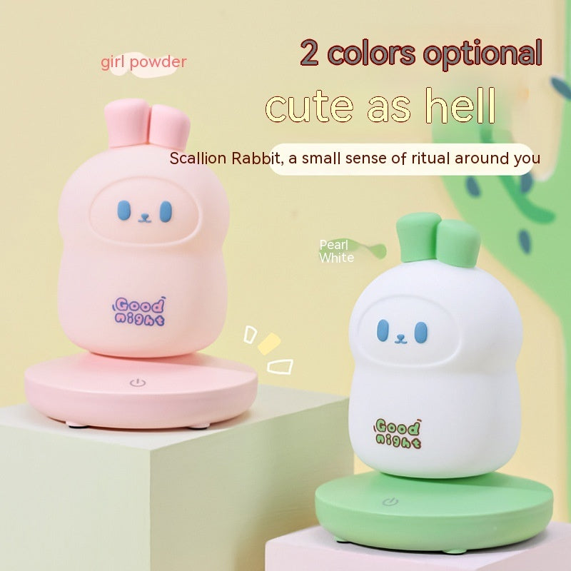Cute Rabbit Silicone Night Light – USB Rechargeable Bedside Lamp