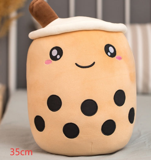 Cute Boba Tea Plush Pillow – Soft Bubble Milk Tea Cup Toy Cushion for Kids & Home Decor