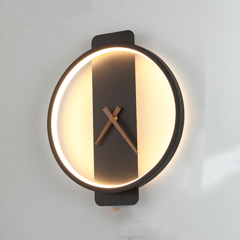 Nordic Wall Lamp with Clock Design – Modern LED Bedside Light for Bedroom & Living Room