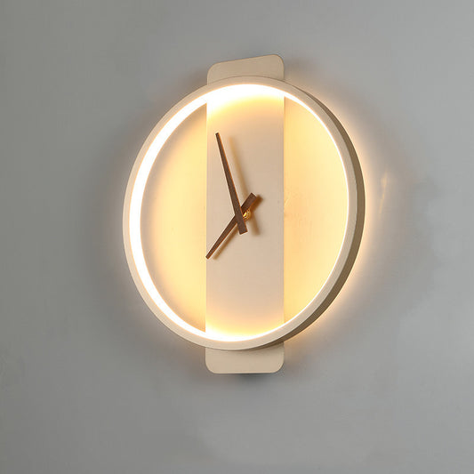 Nordic Wall Lamp with Clock Design – Modern LED Bedside Light for Bedroom & Living Room