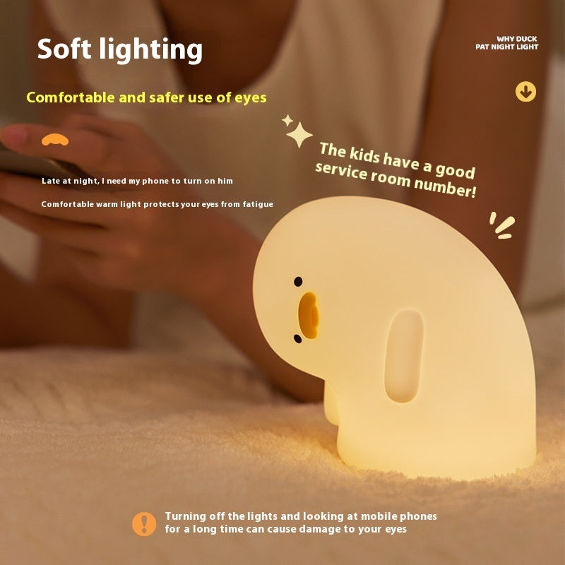 Cute Duck LED Night Light  | USB Rechargeable Soft Silicone Lamp