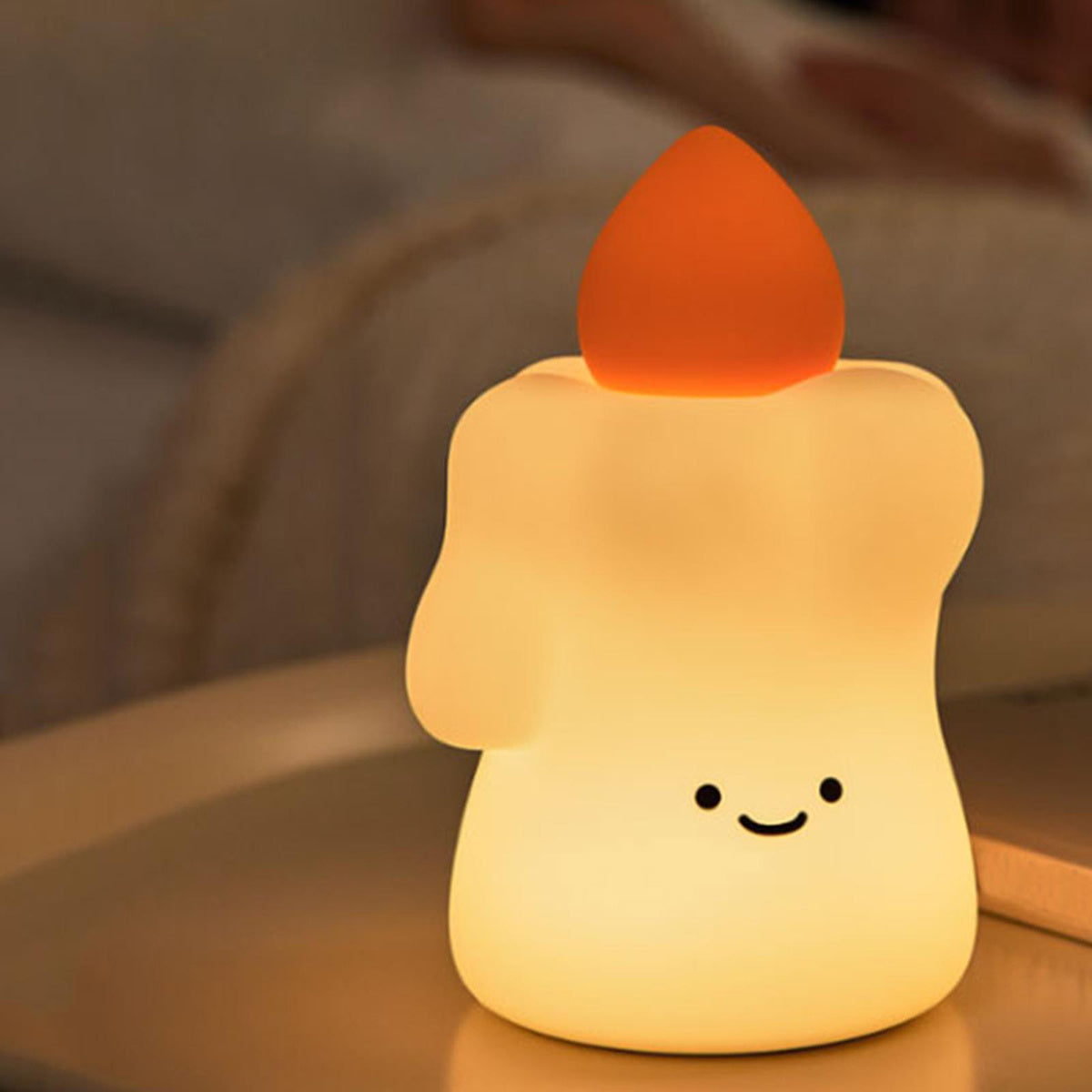 Kids Silicone Candle Night Light – Nursery Bedside Lamp, Baby Feeding & Toddler Room Light