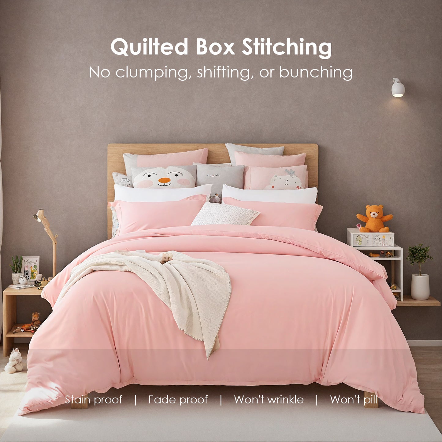 Super Soft 3-Piece Bedding Set  | Quilt Cover & Pillowcases, Machine Washable