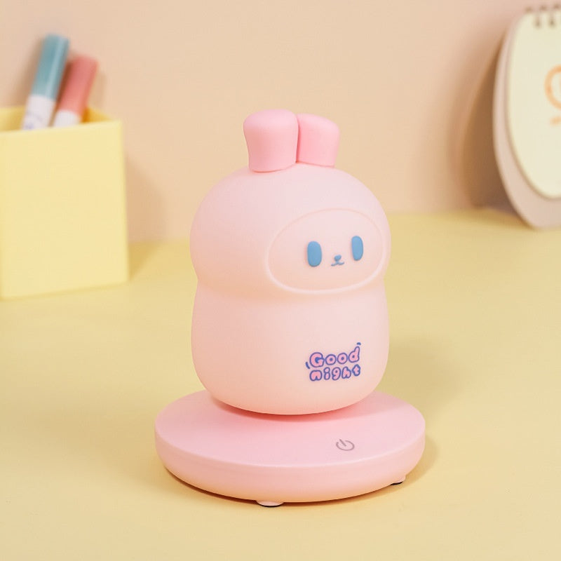 Cute Rabbit Silicone Night Light – USB Rechargeable Bedside Lamp