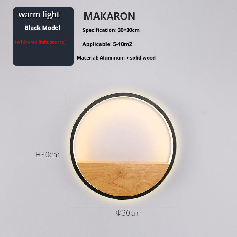 Modern LED Wall Lamp with Shelf – Creative Round Bedside Night Light