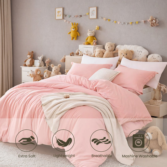 Super Soft 3-Piece Bedding Set  | Quilt Cover & Pillowcases, Machine Washable