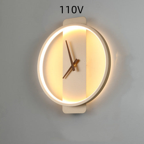 Nordic Wall Lamp with Clock Design – Modern LED Bedside Light for Bedroom & Living Room