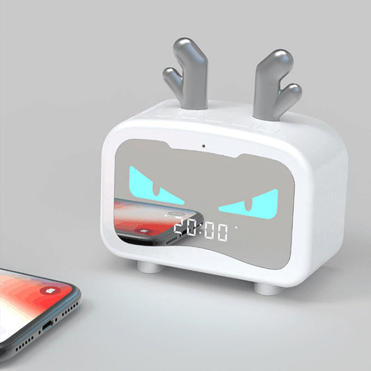 Cute Cat Ear Bluetooth Speaker with Digital Clock | Wireless Portable USB Speaker for Home & Office