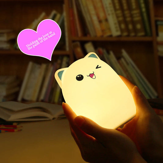 Cute Cartoon Silicone Night Light – Colorful LED Kids Bedside Lamp