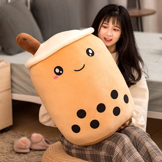 Cute Boba Tea Plush Pillow – Soft Bubble Milk Tea Cup Toy Cushion for Kids & Home Decor
