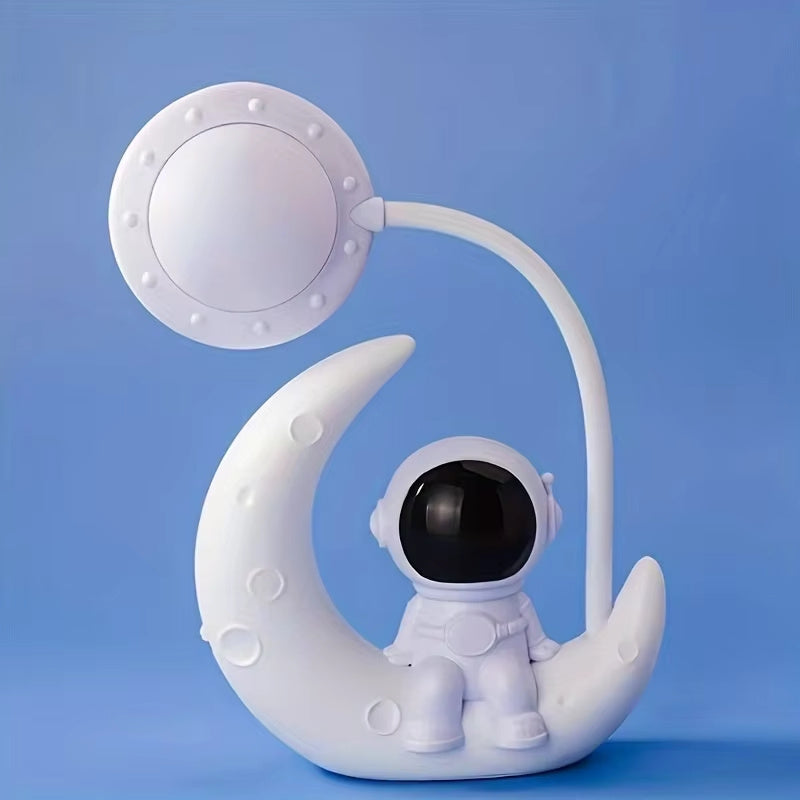 Moon Astronaut Night Light  | Cozy Desk & Bedroom Lamp