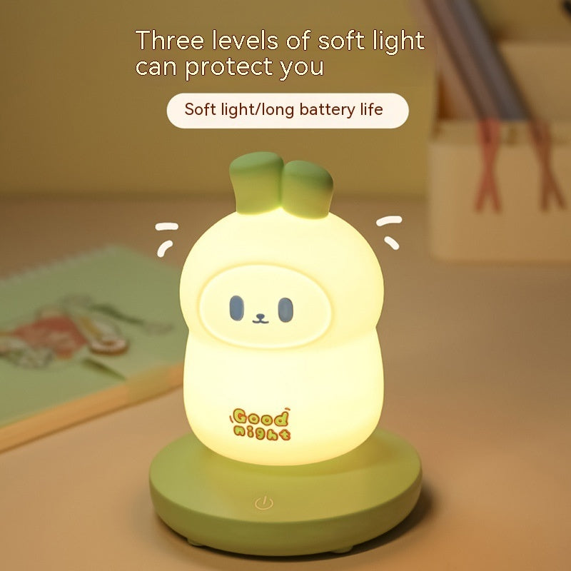 Cute Rabbit Silicone Night Light – USB Rechargeable Bedside Lamp
