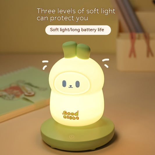 Cute Rabbit Silicone Night Light – USB Rechargeable Bedside Lamp