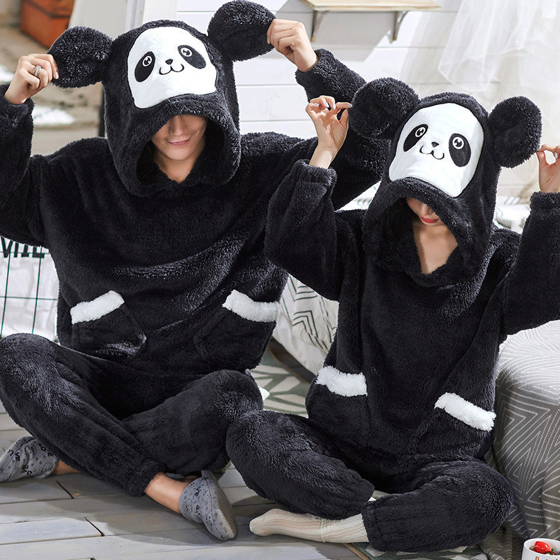 Cozy Hooded Coral Fleece Pajama & Loungewear Set