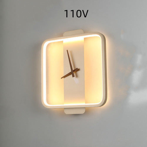 Nordic Wall Lamp with Clock Design – Modern LED Bedside Light for Bedroom & Living Room