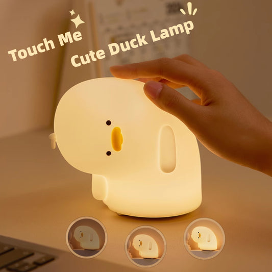 Cute Duck LED Night Light  | USB Rechargeable Soft Silicone Lamp