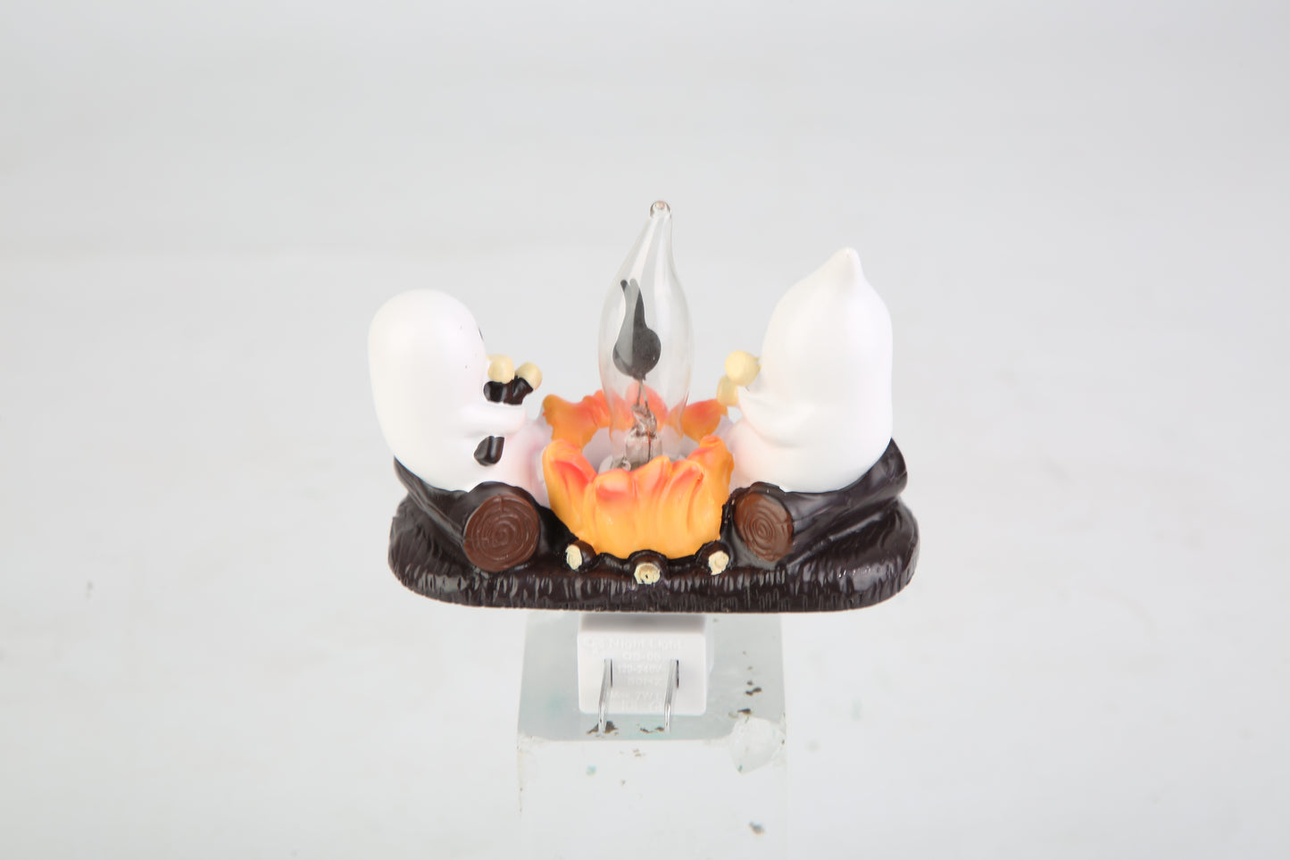 2PCS Halloween Ghost Campfire Night Light – Flickering Flame Plug-In Decoration for Bedroom & Living Room