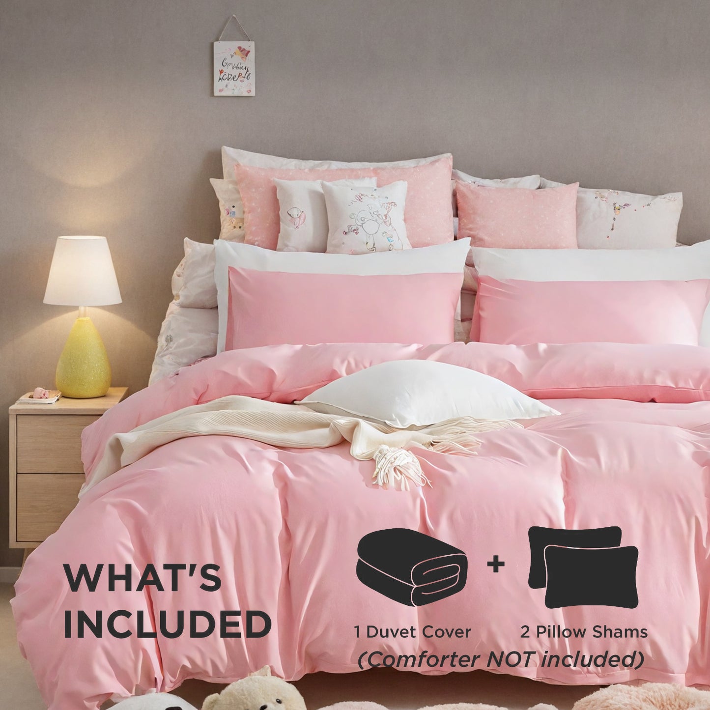 Super Soft 3-Piece Bedding Set  | Quilt Cover & Pillowcases, Machine Washable