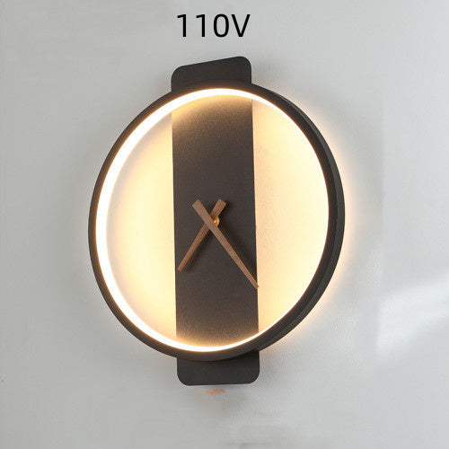 Nordic Wall Lamp with Clock Design – Modern LED Bedside Light for Bedroom & Living Room